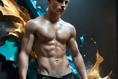 Abstract Male Art Ai Photos of Beautiful Men Enveloped by Colors