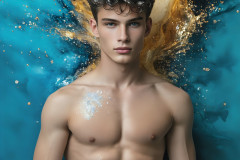 Abstract Male Art Ai Photos of Beautiful Men Enveloped by Colors