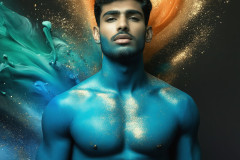 Abstract Male Art Ai Photos of Beautiful Men Enveloped by Colors