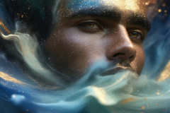 Abstract Male Art Ai Photos of Beautiful Men Enveloped by Colors