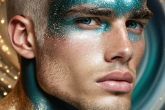 Abstract Male Art Ai Photos of Beautiful Men Enveloped by Colors