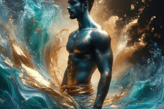 Abstract Male Art Ai Photos of Beautiful Men Enveloped by Colors