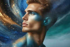 Abstract Male Art Ai Photos of Beautiful Men Enveloped by Colors