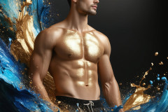 Abstract Male Art Ai Photos of Beautiful Men Enveloped by Colors