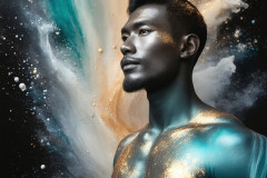 Abstract Male Art Ai Photos of Beautiful Men Enveloped by Colors