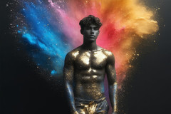 Abstract Male Art Ai Photos of Beautiful Men Enveloped by Colors