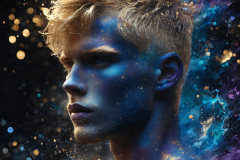 Abstract Male Art Ai Photos of Beautiful Men Enveloped by Colors
