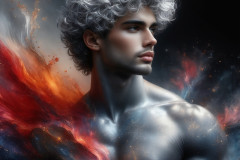 Abstract Male Art Ai Photos of Beautiful Men Enveloped by Colors