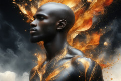 Abstract Male Art Ai Photos of Beautiful Men Enveloped by Colors