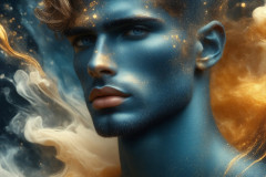 Abstract Male Art Ai Photos of Beautiful Men Enveloped by Colors