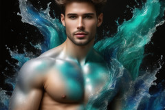 Abstract Male Art Ai Photos of Beautiful Men Enveloped by Colors