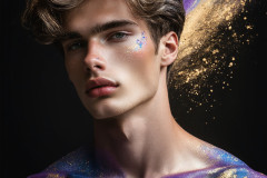 Abstract Male Art Ai Photos of Beautiful Men Enveloped by Colors