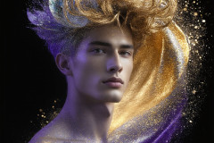 Abstract Male Art Ai Photos of Beautiful Men Enveloped by Colors