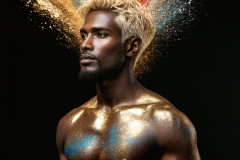 Abstract Male Art Ai Photos of Beautiful Men Enveloped by Colors
