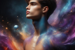 Abstract Male Art Ai Photos of Beautiful Men Enveloped by Colors