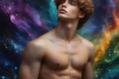 Abstract Male Art Ai Photos of Beautiful Men Enveloped by Colors
