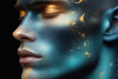 Abstract Male Art Ai Photos of Beautiful Men Enveloped by Colors