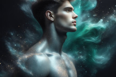 Abstract Male Art Ai Photos of Beautiful Men Enveloped by Colors