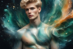 Abstract Male Art Ai Photos of Beautiful Men Enveloped by Colors