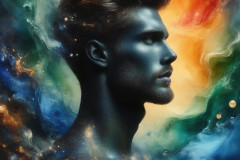 Abstract Male Art Ai Photos of Beautiful Men Enveloped by Colors