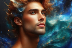 Abstract Male Art Ai Photos of Beautiful Men Enveloped by Colors