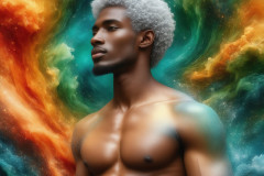 Abstract Male Art Ai Photos of Beautiful Men Enveloped by Colors