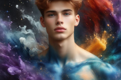 Abstract Male Art Ai Photos of Beautiful Men Enveloped by Colors