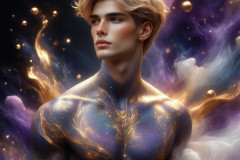 Abstract Male Art Ai Photos of Beautiful Men Enveloped by Colors