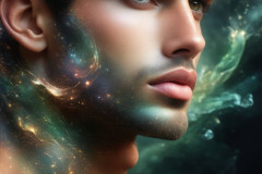 Abstract Male Art Ai Photos of Beautiful Men Enveloped by Colors