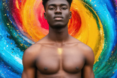 Abstract Male Art Ai Photos of Beautiful Men Enveloped by Colors