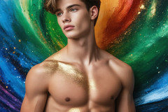 Abstract Male Art Ai Photos of Beautiful Men Enveloped by Colors
