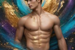 Abstract Male Art Ai Photos of Beautiful Men Enveloped by Colors