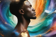 Abstract Male Art Ai Photos of Beautiful Men Enveloped by Colors