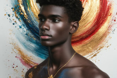 Abstract Male Art Ai Photos of Beautiful Men Enveloped by Colors