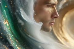 Abstract Male Art Ai Photos of Beautiful Men Enveloped by Colors