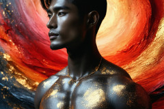 Abstract Male Art Ai Photos of Beautiful Men Enveloped by Colors