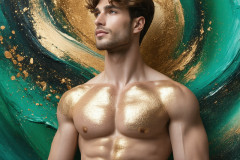 Abstract Male Art Ai Photos of Beautiful Men Enveloped by Colors
