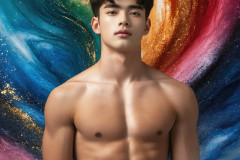 Abstract Male Art Ai Photos of Beautiful Men Enveloped by Colors