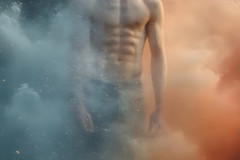 Abstract Male Art Ai Photos of Beautiful Men Enveloped by Colors