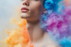 Abstract Male Art Ai Photos of Beautiful Men Enveloped by Colors
