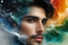 Abstract Male Art Ai Photos of Beautiful Men Enveloped by Colors