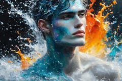 Abstract Male Art Ai Photos of Beautiful Men Enveloped by Colors