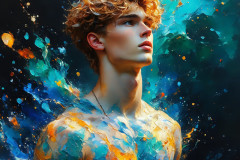 Abstract Male Art Ai Photos of Beautiful Men Enveloped by Colors