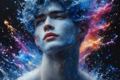 Abstract Male Art Ai Photos of Beautiful Men Enveloped by Colors