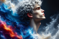 Abstract Male Art Ai Photos of Beautiful Men Enveloped by Colors