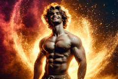 Abstract Male Art Ai Photos of Beautiful Men Enveloped by Colors