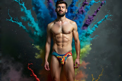 Abstract Male Art Ai Photos of Beautiful Men Enveloped by Colors