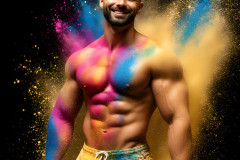 Abstract Male Art Ai Photos of Beautiful Men Enveloped by Colors