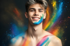 Abstract Male Art Ai Photos of Beautiful Men Enveloped by Colors