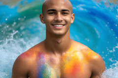 Abstract Male Art Ai Photos of Beautiful Men Enveloped by Colors